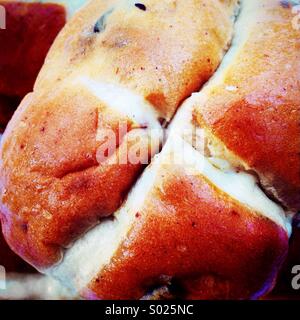 Hot cross bun Stock Photo
