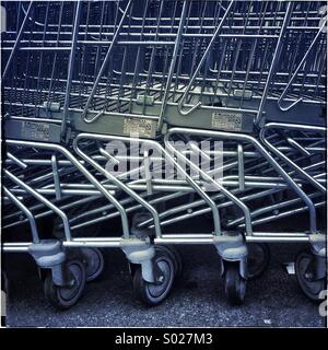 Shopping carts in a supermarket in Barcelona Stock Photo