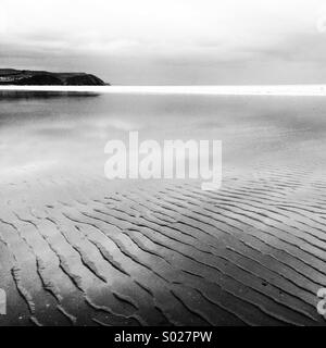 Sand ripples on beach Stock Photo