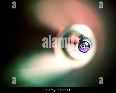 Macro image of tip of a blue ballpoint pen Stock Photo