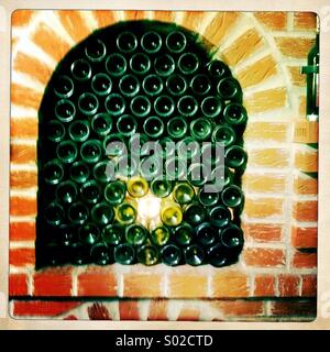 Wine bottles in cellar Stock Photo