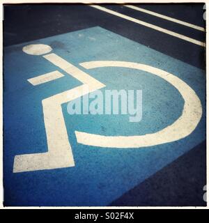 Disabled parking space Stock Photo