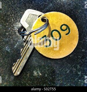 Hotel room key and fob Stock Photo