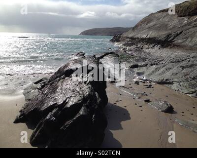 Rocky beach, near Barleycove and Crookhaven, on the Mizen Head, West Cork, ireland, on the wild Atlantic way. Stock Photo