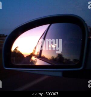 Mirror View of Sunset Stock Photo - Alamy