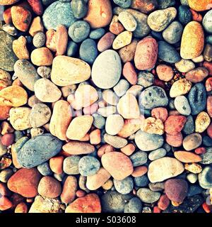 Pebbles on a pebble beach Stock Photo