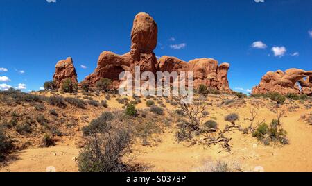 Landscape at Double Arch, Arches NP, Utah Stock Photo