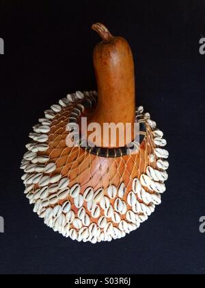 African percussion instrument - shaker made from pungi bean pods Stock ...