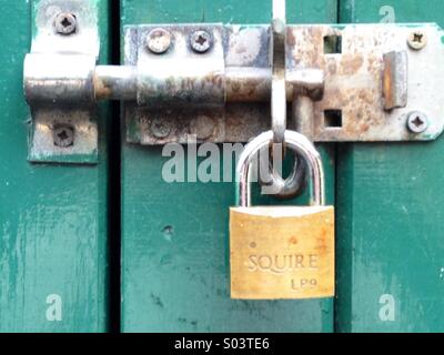 Padlock and bolt Stock Photo