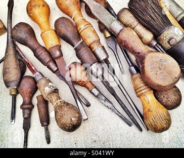 Vintage working tools Stock Photo