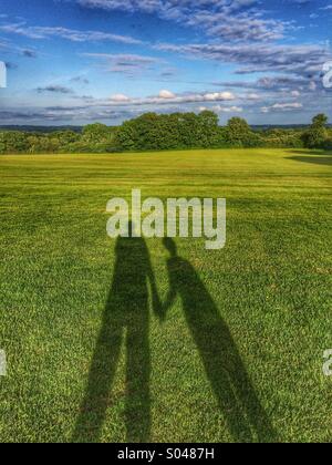 Shadows on field Stock Photo