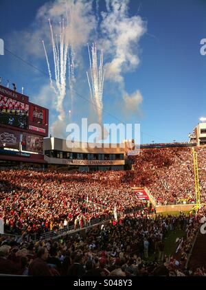 Excitement fills the air for Florida State football at FSU's Doak Campbell Stadium in Tallahassee, Florida, USA. Stock Photo