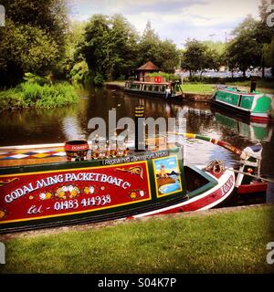 The River Wey in Godalming, Surrey, UK. Stock Photo