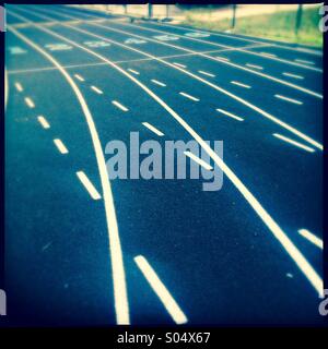 Empty track field Stock Photo