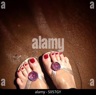 Feet on a beach Stock Photo