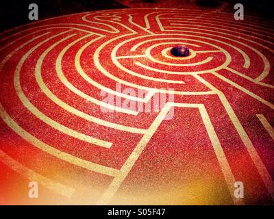 Phoenix labyrinth on Morecambe Stone Jetty Stock Photo