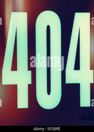 Error 404 means that the website you were trying to access was not found. Stock Photo