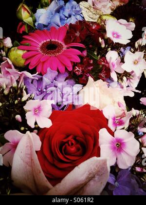 Wedding flower bouquet. Vignette added. Stock Photo