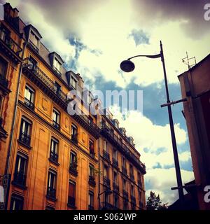 It's a picture of an haussman style building in the street if Paris in Montparnasse area Stock Photo