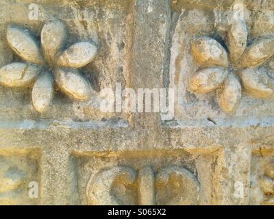 Carving on section of stone pillar at Xanthos ruins, World Heritage Site, Turkey. Stock Photo