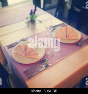 Table in restaurant Stock Photo