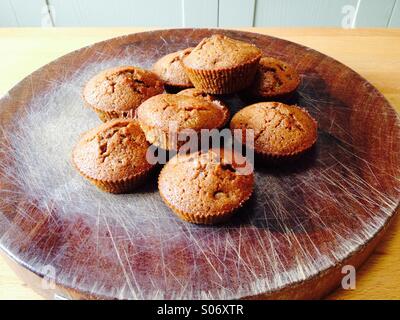 Traditional home baked cakes on a wooden background Stock Photo