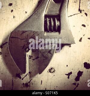 Adjustable spanner close-up Stock Photo