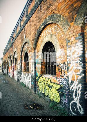 Victorian Railway Arches With Graffiti Stock Photo