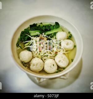 Fish ball noodle soup Stock Photo