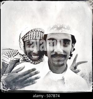 Two young Arab men in Qatar Stock Photo