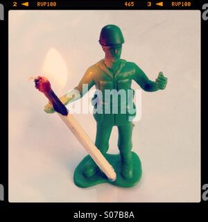 Little Green Soldier Stock Photo