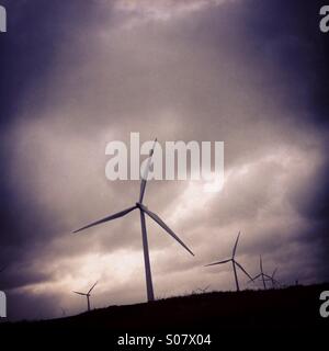 Wind turbines on wind farm Stock Photo