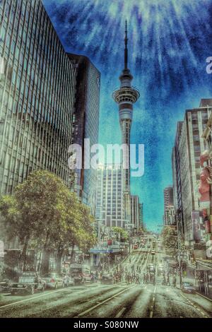 Sky tower, Auckland, New Zealand Stock Photo