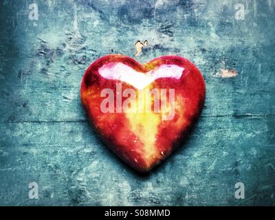 Red glass heart Stock Photo