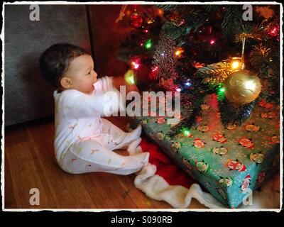 Baby's First Christmas Stock Photo