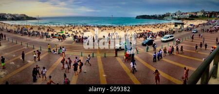 Christmas Day on Bondi Beach Stock Photo