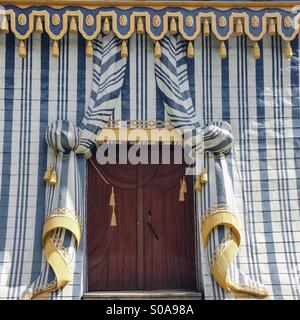 Entrance to Guards' Tent, Drottningholm Palace Gardens, Stockholm, Sweden Stock Photo