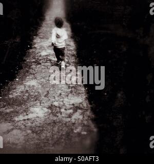 boy on a path Stock Photo