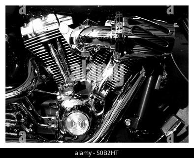 Harley Davidson engine. Stock Photo