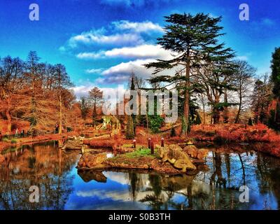 Crystal Palace dinosaur lake Stock Photo