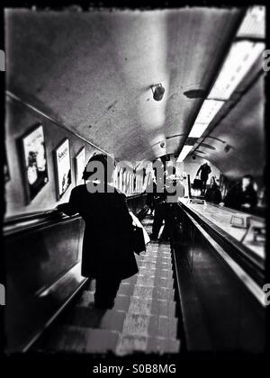 Tube escalators, Earl's Court underground station, Royal Borough of Kensington and Chelsea, Central London, England, United Kingdom, Europe Stock Photo