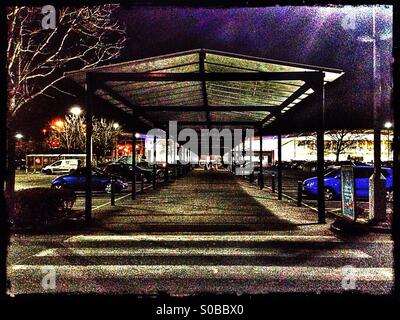 Walkway to Tesco Extra Supermarket, Wembley, London Borough of Brent, Greater London, England, United Kingdom, Europe Stock Photo