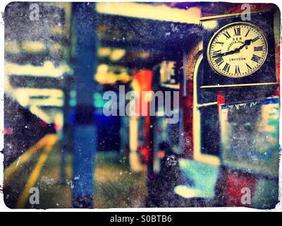 Paddock Wood Train station platform, Borough of Tunbridge Wells, County of Kent, South East England, United Kingdom, Europe Stock Photo