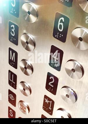 Elevator buttons Stock Photo