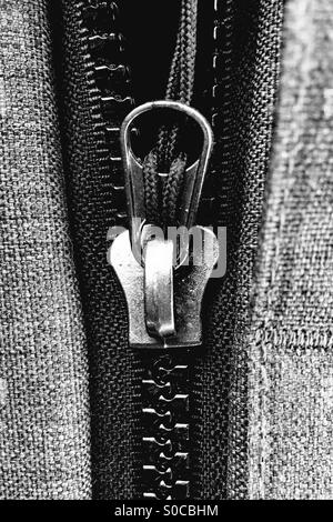 Grey Zipper Stock Photo