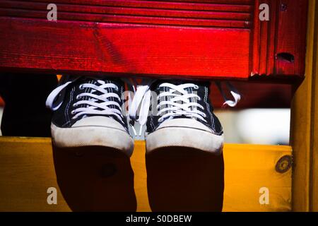 Colorful and two shoes Stock Photo