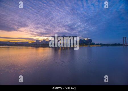 Sunrise At Iron Mosque, Putrajaya Malaysia Stock Photo