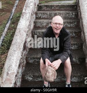 Happy man in his early 50s Stock Photo