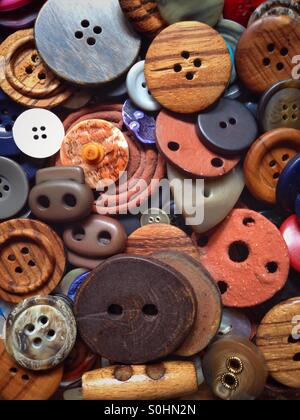 Buttons in different shapes and colours Stock Photo