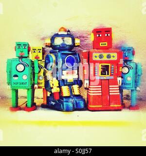 Toy robot family Stock Photo